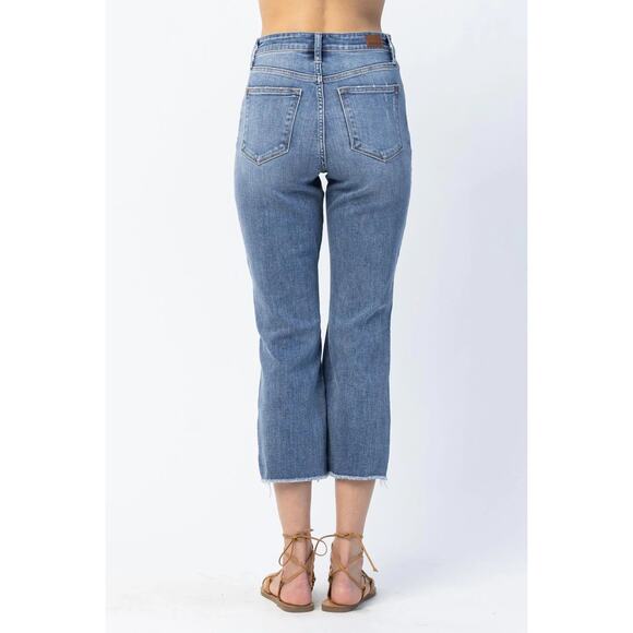 NEW! Plus Size Judy Blue Denim Straight Leg High Waist Distressed Jeans Size 22W - Picture 4 of 10